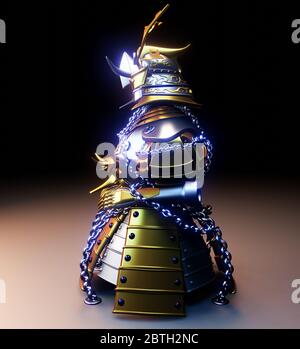 Armure de Bushido - armure de guerrier de Samurai style japonais .rendu 3D Banque D'Images