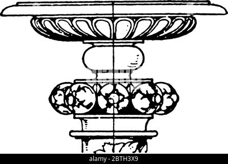 En marbre, et se termine par une plaque ou une table sur le dessus. Il est destiné aux bougies, aux dessins de ligne vintage ou à l'illustration de gravure. Illustration de Vecteur