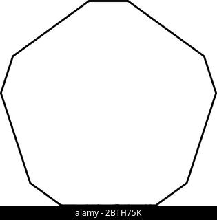Polygone à douze côtés, tous les côtés sont de longueur inégale et les angles intérieurs sont inférieurs à 180 degrés, dessin de ligne vintage ou illustration de gravure. Illustration de Vecteur