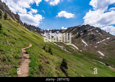 Fantastique excursion en montagne à Siplingerkopf et à Heidelbeerkopf depuis la vallée de Gunzesried dans les Alpes d'Allgau Banque D'Images