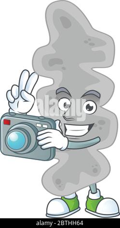 Leptospirillum ferriphilum photographe mascotte design prendre une photo avec un appareil photo Illustration de Vecteur