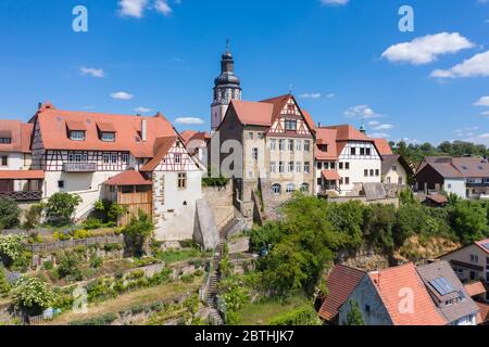 Vue aérienne sur drone, vue sur la ville, Gochsheim, Bade-Wurtemberg, Allemagne, Europe Banque D'Images