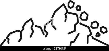 Icône de glissement de terrain tremblement de terre. Contour tremblement de terre icône vecteur de glissement de terrain pour la conception de Web isolé sur fond blanc Illustration de Vecteur