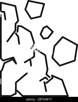 Icône de diapositive de mise en garde. Avertissement de contour icône de vecteur de glissement de terrain pour la conception de Web isolée sur fond blanc Illustration de Vecteur