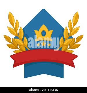 Bouclier héraldique avec épillets ou feuillage de blé ou d'orge Illustration de Vecteur