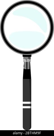 Loupe vectorielle isolée sur blanc dans un style plat. Accessoires de Lupe, objectif pour loupe pour regarder le personnel de bureau et chercher. Illustration de Vecteur