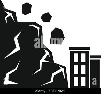 Icône de glissement de terrain. Illustration simple de l'icône de vecteur de glissement de terrain pour la conception de sites Web isolée sur fond blanc Illustration de Vecteur