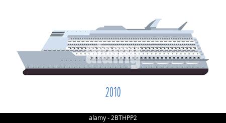 Bateau de croisière moderne, bateau touristique ou yacht vecteur Illustration de Vecteur