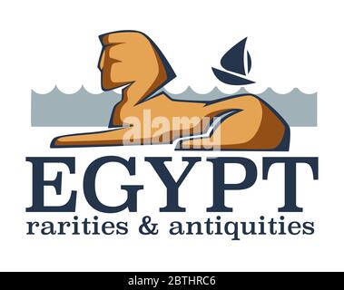 Egypte races et antiquités, restes de construction de sphinx Illustration de Vecteur