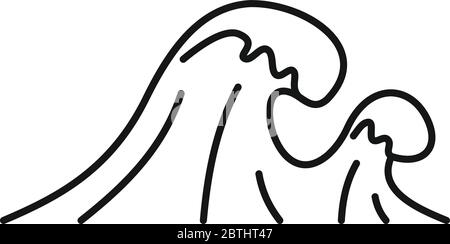 Icône tsunami de catastrophe naturelle. Outline tsunami naturel catastrophe vector icône pour la conception de Web isolé sur fond blanc Illustration de Vecteur