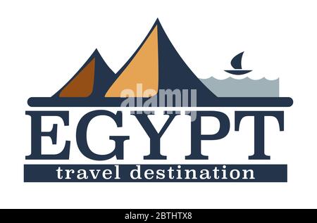 Destination de voyage en Egypte, pyramides paysage de pays africain Illustration de Vecteur