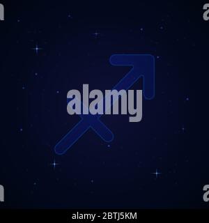 Sagittaire, le signe archer zodiaque sur le ciel étoilé. Illustration de Vecteur