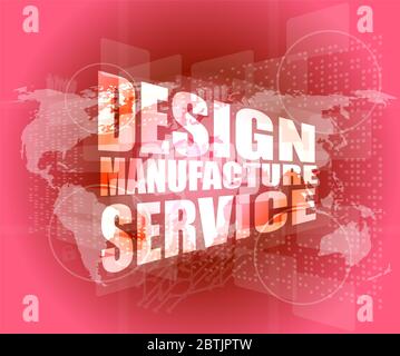 Conception Fabrication mots service numérique sur écran tactile binaire Banque D'Images