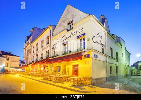 Restaurant dans le quartier de Montmartre à Paris France Banque D'Images