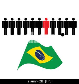 icône personnes avec vecteur de couleur brasil flag Illustration de Vecteur