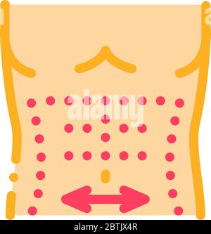 illustration du contour vectoriel de l'icône de lissage des muscles abdominaux Illustration de Vecteur