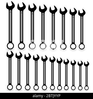 mécanicien d'outils avec le numéro d'illustration sur blanc Illustration de Vecteur