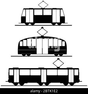 illustration vectorielle des tramways et trolleybus Illustration de Vecteur