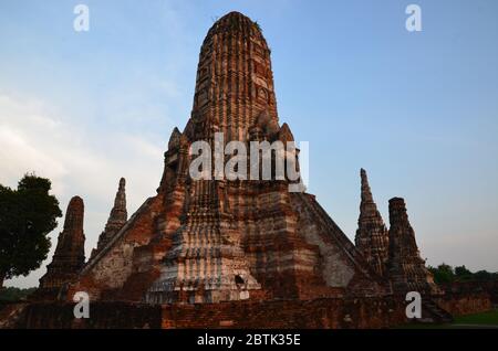 Exemple merveilleux pour le style khmer merveilleux d'Ayutthaya: Wat Chaiwatthanaram Banque D'Images