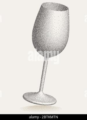 Vin verre effet crépi Vector Art Illustration de Vecteur