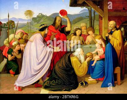 Adoration des Magi - Johann Friedrich Overbeck, 1813 Banque D'Images