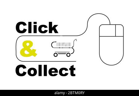 Cliquez et collectez le concept de shopping Internet vecteur EPS dessin Illustration de Vecteur