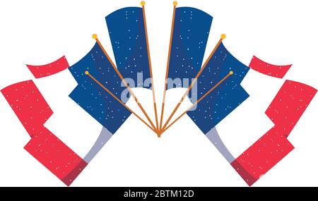 drapeau de france, Happy bastille Day et illustration vectorielle à thème français Illustration de Vecteur