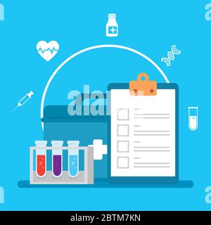 trousse de premiers soins avec icônes médicales, santé, aide et concept médical Illustration de Vecteur