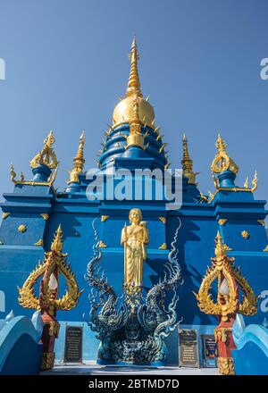 Thaïlande, Chiang Rai City, le Temple Bleu Banque D'Images