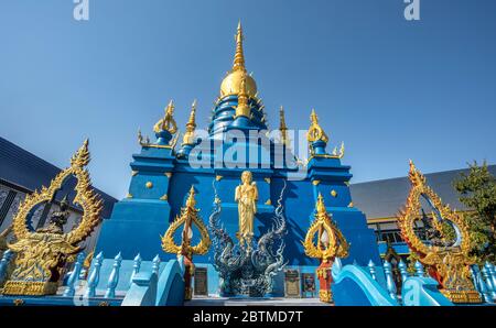 Thaïlande, Chiang Rai City, le Temple Bleu Banque D'Images