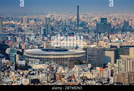 Japon, Tokyo, stade olympique Banque D'Images