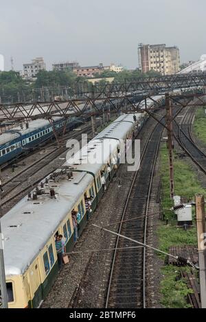 Gare de Howrah Junction. Kolkata, Bengale occidental, Inde. Banque D'Images