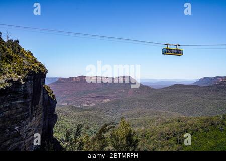 Skyway en téléphérique dans Scenic World, l'une des attractions des Blue Mountains, Katoomba, Nouvelle-Galles du Sud, Australie Banque D'Images