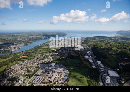 Vue aérienne de Bangor au pays de Galles Banque D'Images