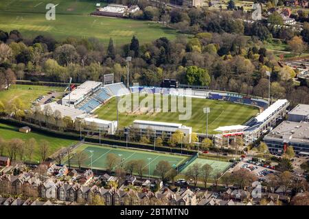 Vue aérienne du terrain de cricket de Sophia Gardens Cardiff, pays de Galles Banque D'Images