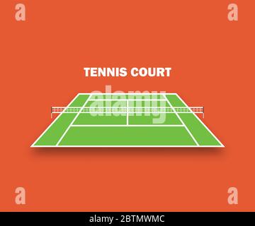 Court de tennis, et avec l'ombre. un vecteur illustration Illustration de Vecteur
