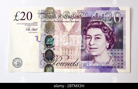 Billet de la Banque d'Angleterre de 20 £ Banque D'Images