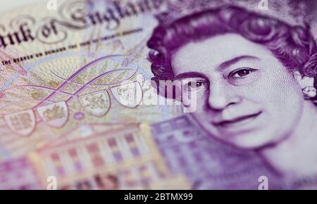 Gros plan sur le nouveau billet de 20 livres sterling Banque D'Images
