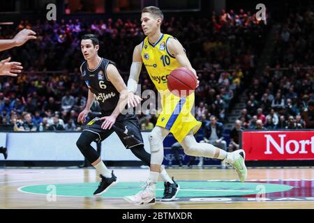 Braunschweig, Allemagne, 27 décembre 2019: Thomas Klepeisz de Basketball Lowen Braunschweig en action pendant le match BBL Bundesliga Banque D'Images