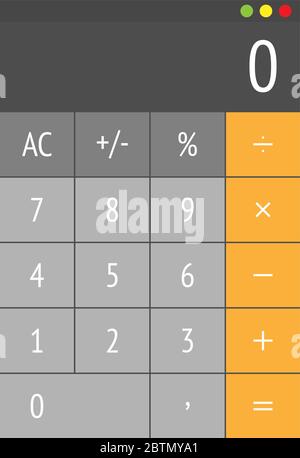 Calculatrice en modèle plat sur un fond blanc, vector Illustration de Vecteur
