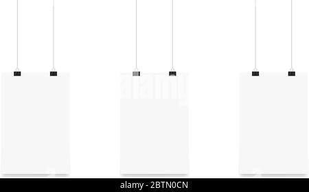 La pendaison de papier avec ombre sur un fond blanc, vector illustration Illustration de Vecteur