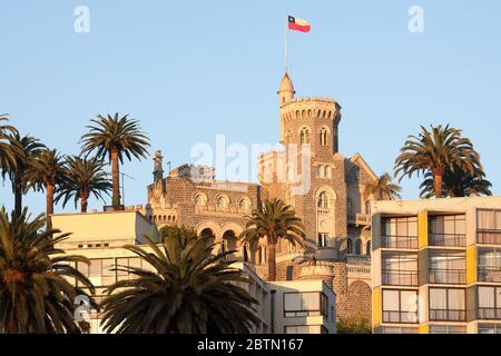 Cerro Castillo, résidence d'été du président du pays, Viña del Mar, région de Valparaiso, Chili Banque D'Images