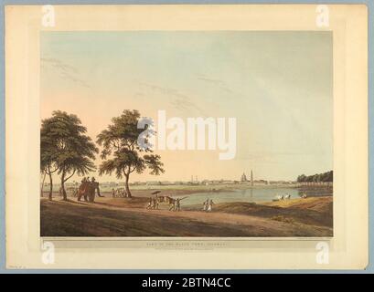 Partie de la ville noire Madras du paysage oriental vingt quatre vues à Hindoostan. Recherche en cours Banque D'Images