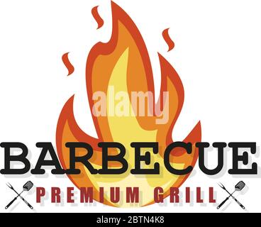 BBQ party. Barbecue dans le vector style. Logo de l'été, un barbecue traditionnel. Vector illustration Illustration de Vecteur