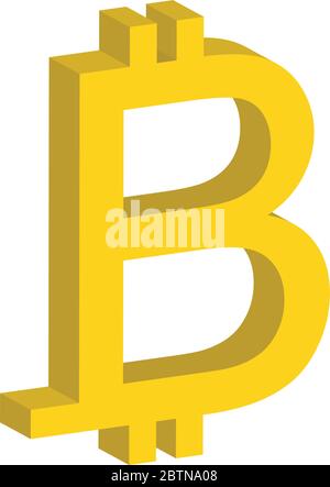 Signe Bitcoin. Symbole crypto-monnaie. Icône de crypto-monnaie. Crypto-monnaie sécurisée basée sur la blockchain. Icône de vecteur isométrique 3D Illustration de Vecteur