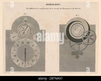 Horologie Nouvelle numérotation travail de pl XXXII d'UNE Cyclopedia d'Horologie horloge Reess montres et chronomètres. Recherche en cours Banque D'Images