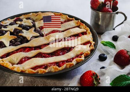 Maison drapeau américain Pie / le 4 juillet Patriotic Food concept Banque D'Images