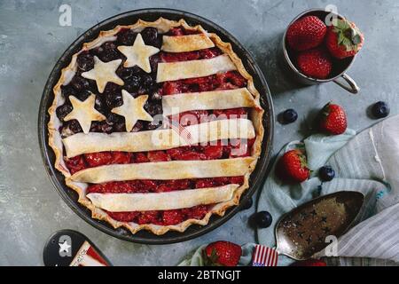 Maison drapeau américain Pie / le 4 juillet Patriotic Food concept Banque D'Images