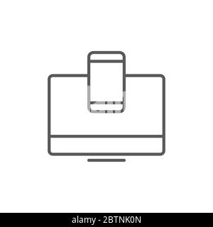 Maquette de symbole d'icône de vecteur de moniteur et de téléphone isolée sur fond blanc Illustration de Vecteur
