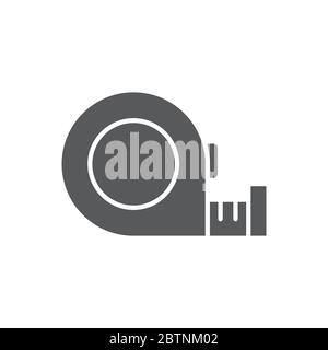 Roulette, ruban mesure vecteur icône outils de symbole isolés sur fond blanc Illustration de Vecteur